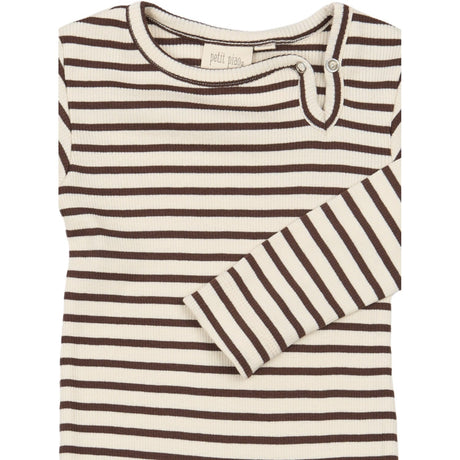 Petit Piao Chestnut Striped Ppsky L_S Buksedrakt
