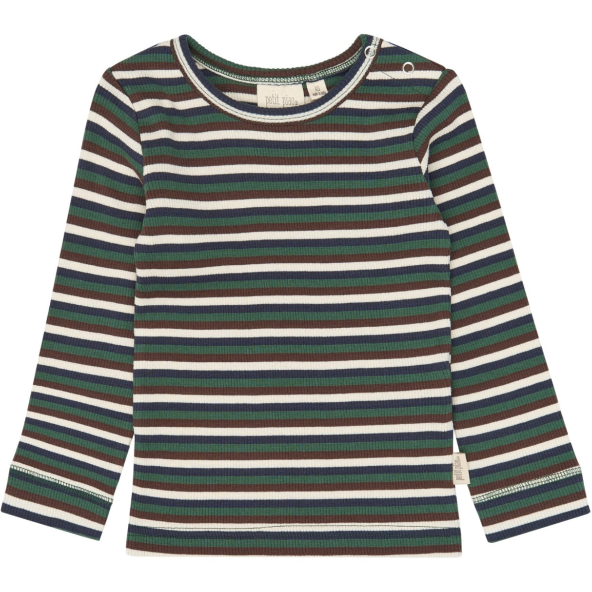 Petit Piao Trekking Green Multistriped Ppsong Bluse