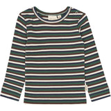 Petit Piao Trekking Green Multistriped Ppsong Bluse