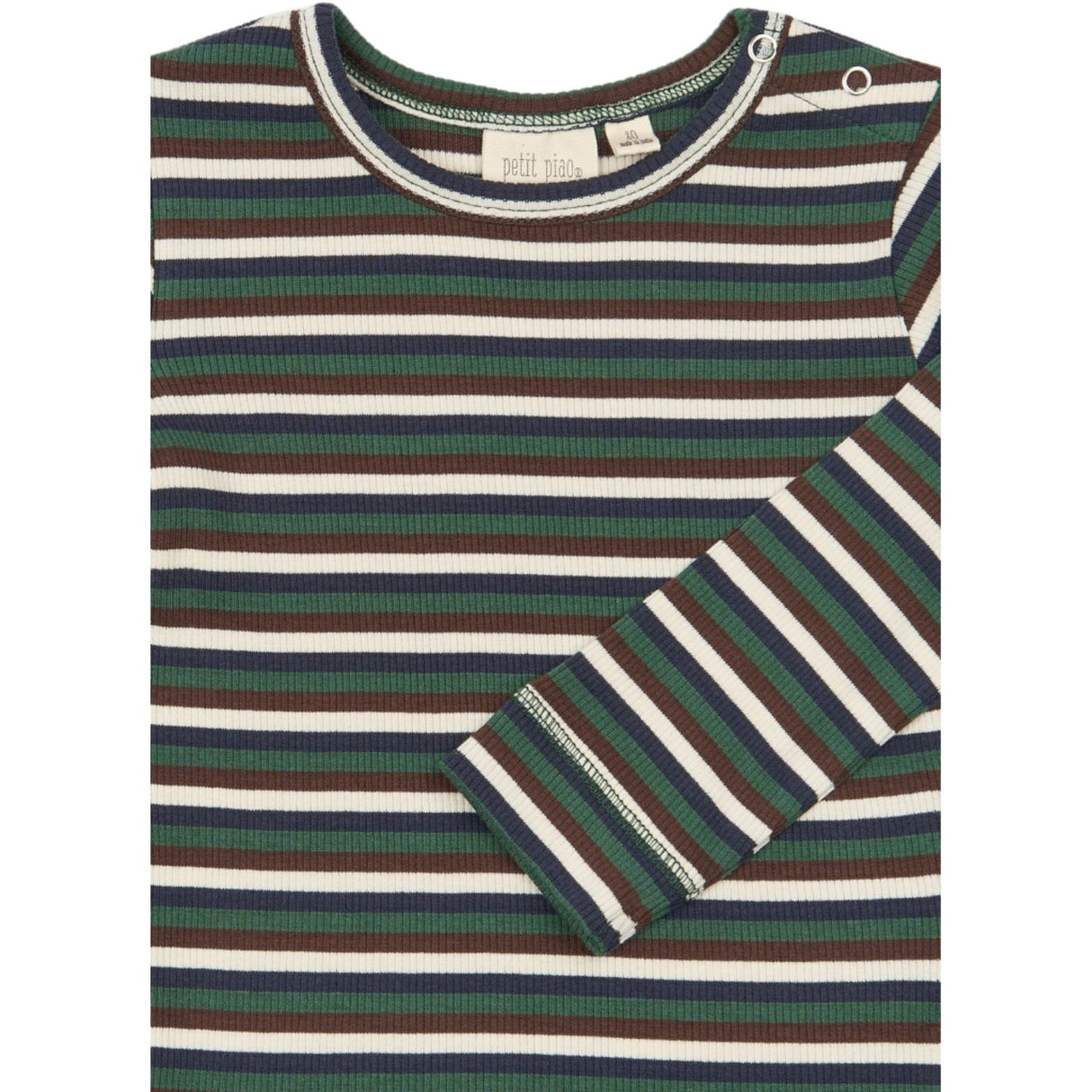 Petit Piao Trekking Green Multistriped Ppsong Bluse