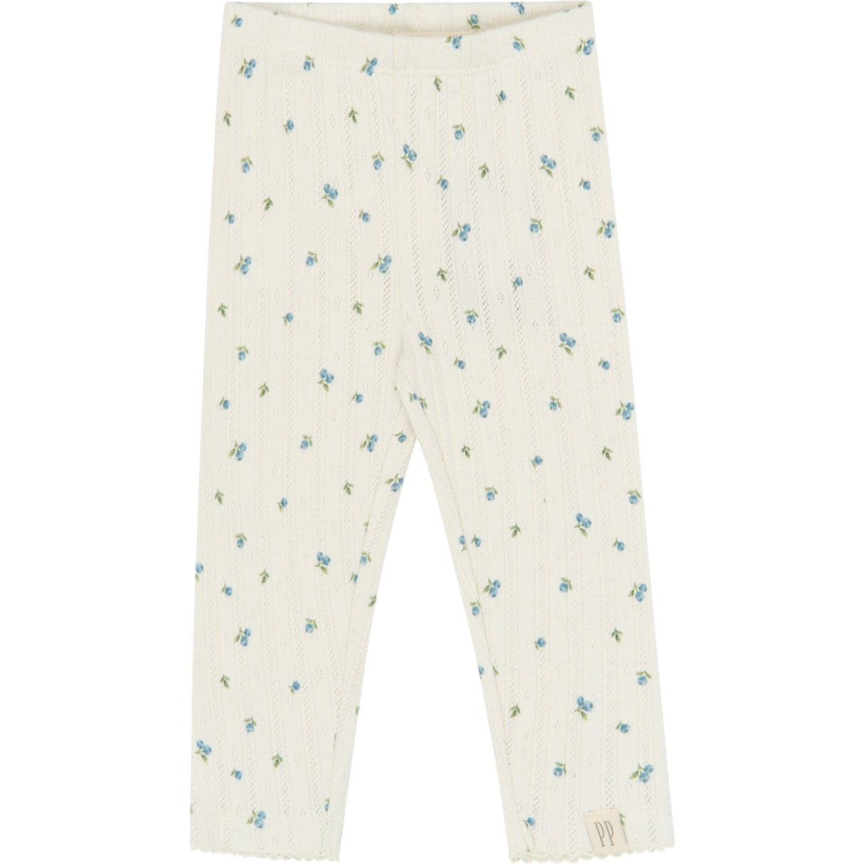 Petit Piao Eggnog Blueberry Aop Ppgracie Pointelle Leggings