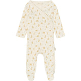 Petit Piao Eggnog Rabbit Aop Ppdio L_S Buksedrakt Fold Feet Pointelle Nb