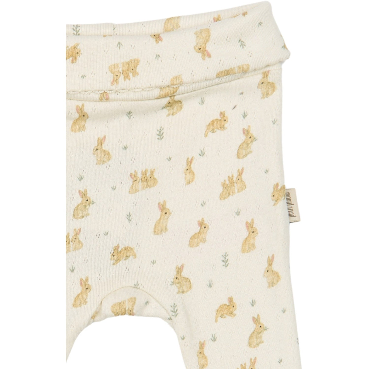 Petit Piao Eggnog Rabbit Aop Ppdio Højt Waist Leggings Pointelle Nb