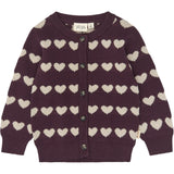 Petit Piao Huckleberry Heart Aop Ppelia Strikk Cardigan
