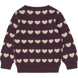 Petit Piao Huckleberry Heart Aop Ppelia Strikk Cardigan