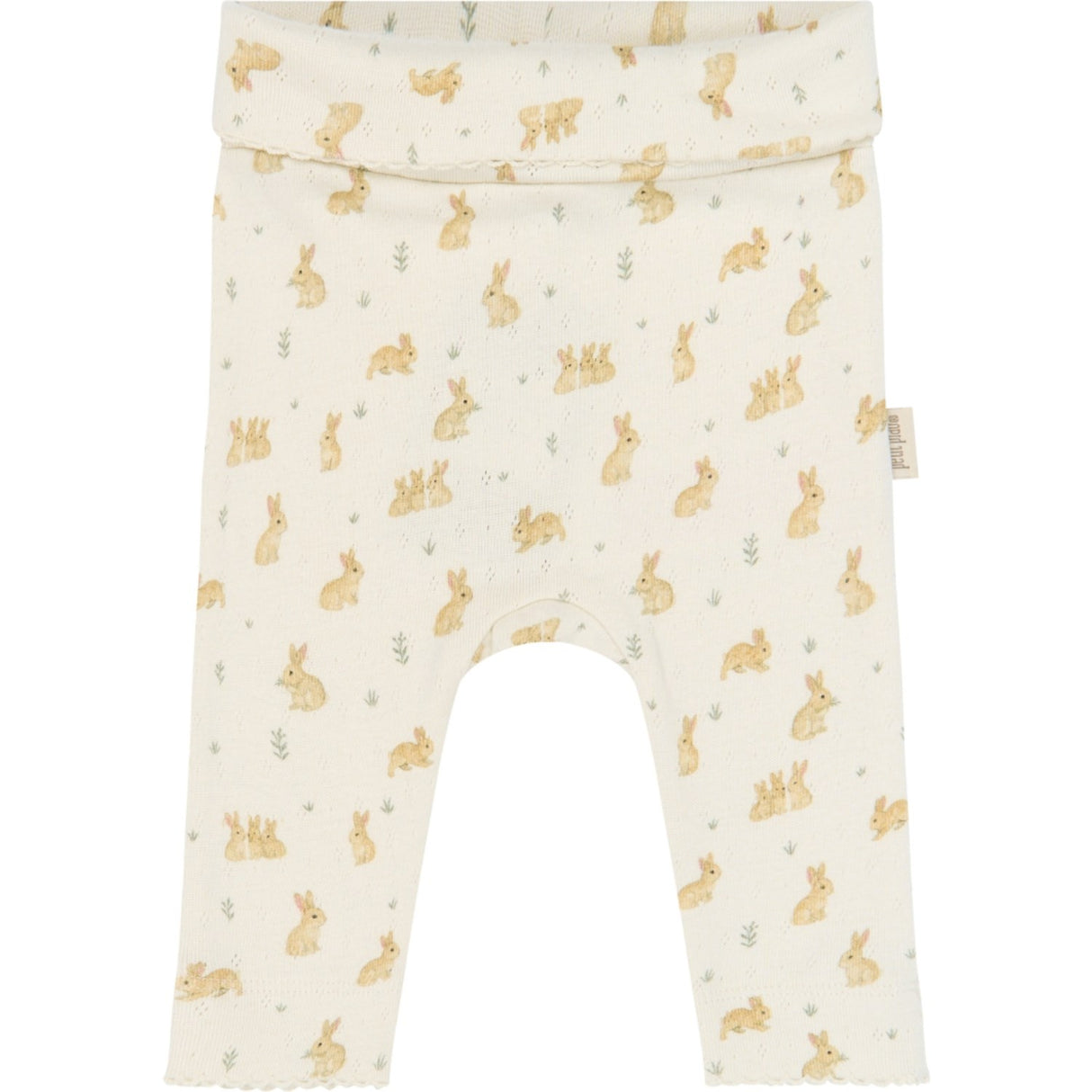 Petit Piao Eggnog Rabbit Aop Ppdio Højt Waist Leggings Pointelle Nb