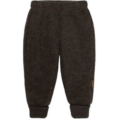 Mikk-Line Dark Brown Melange Ull Bukser
