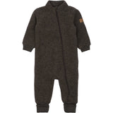 Mikk-Line Dark Brown Melange Ull Drakt Med Rib