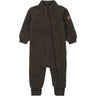 Mikk-Line Dark Brown Melange Ull Drakt Med Rib