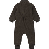 Mikk-Line Dark Brown Melange Ull Drakt Med Rib