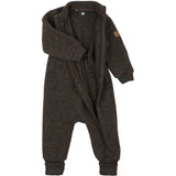 Mikk-Line Dark Brown Melange Ull Drakt Med Rib