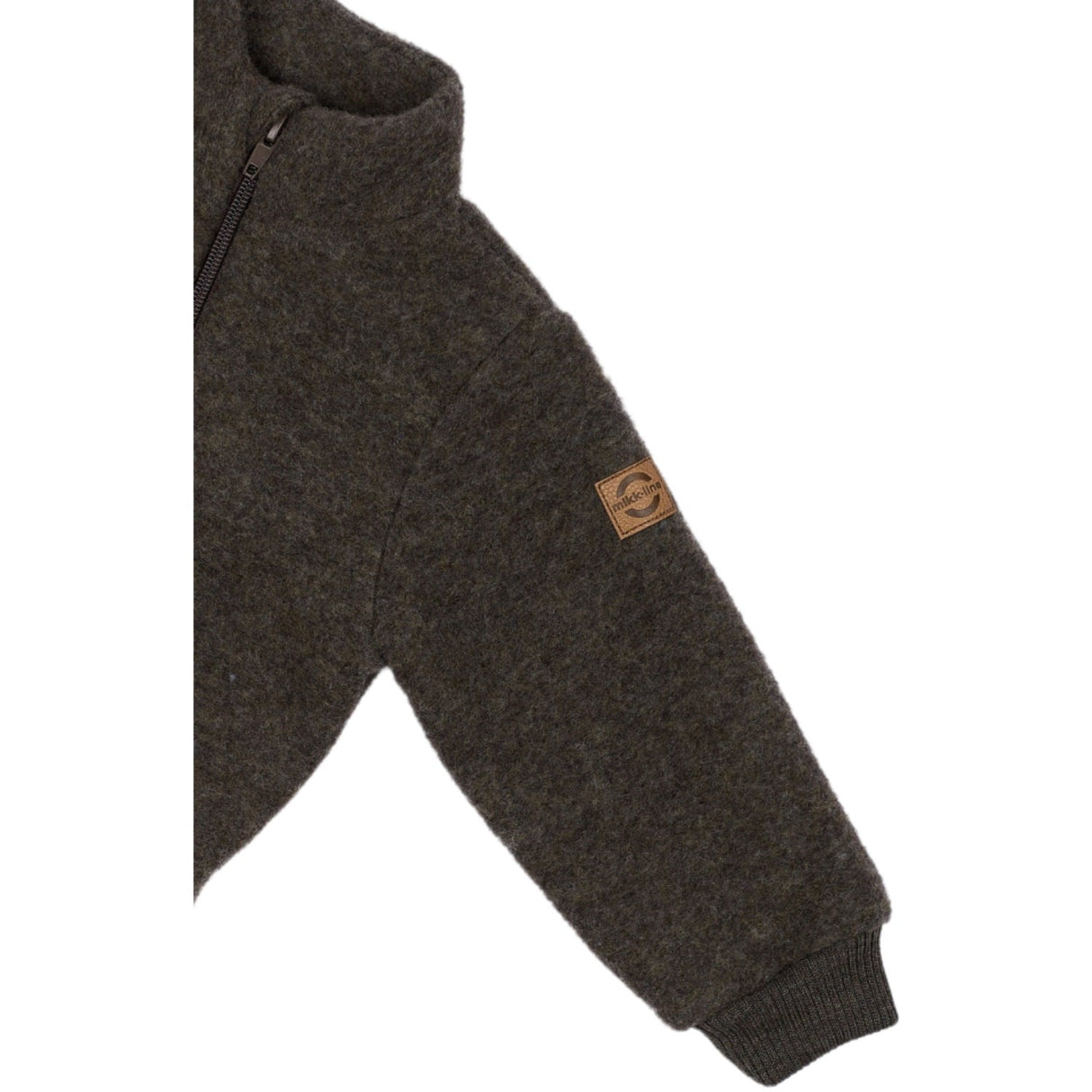 Mikk-Line Dark Brown Melange Ull Drakt Med Rib