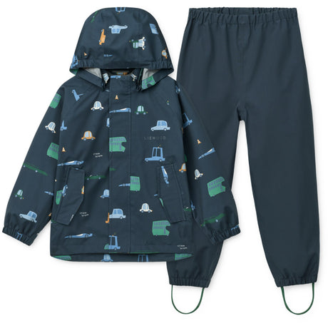 LIEWOOD Cars / Classic Navy Pedia Regntøy Sett