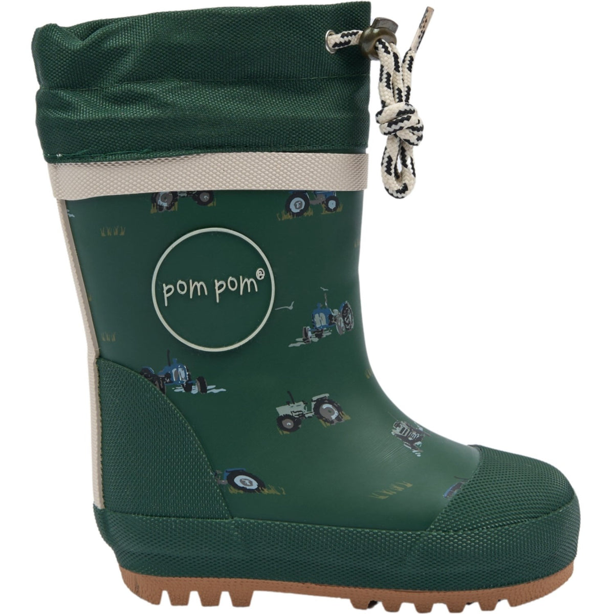 Pom Pom Trekking Green Tractor Aop Brynn Gumboots Thermo Aop