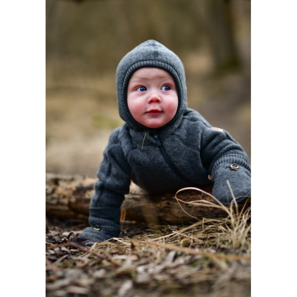 Mikk-Line Ull Baby Jakke Anthracite Melange