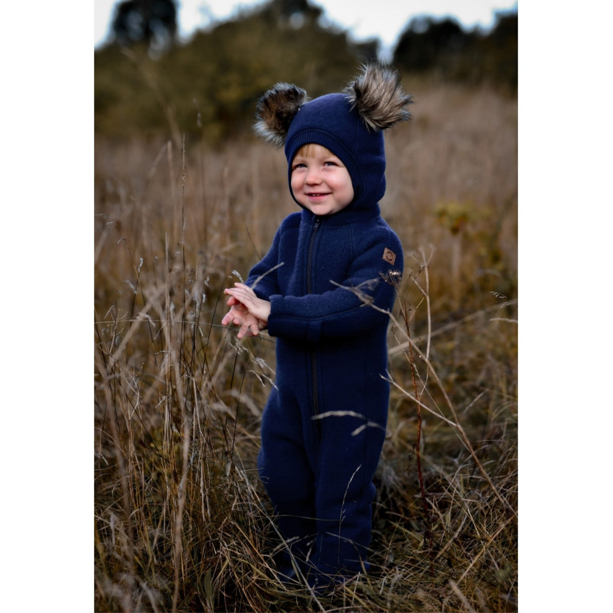 Mikk-Line Ull Elefantlue med Pom Pom Blue Nights