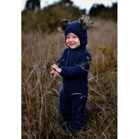 Mikk-Line Ull Elefantlue med Pom Pom Blue Nights