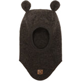Mikk-Line Dark Brown Melange Ull Balaclava med Ører