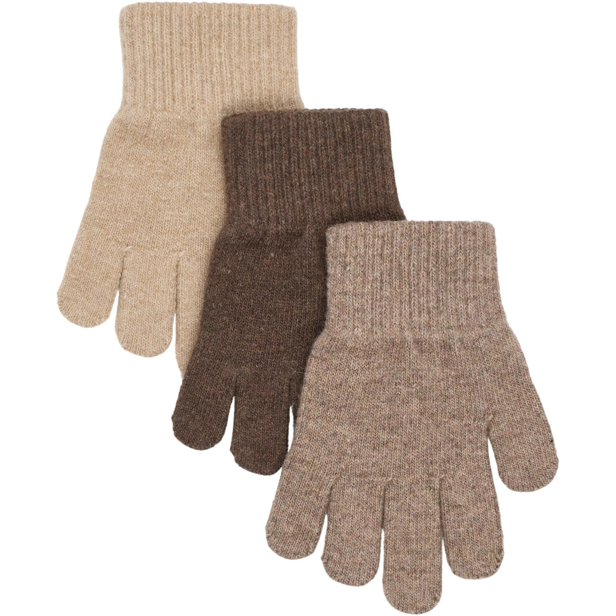 Mikk-Line Beige Melange-Melange Denver-Brown Melange Magic Hansker 3-Pakning