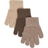Mikk-Line Beige Melange-Melange Denver-Brown Melange Magic Hansker 3-Pakning