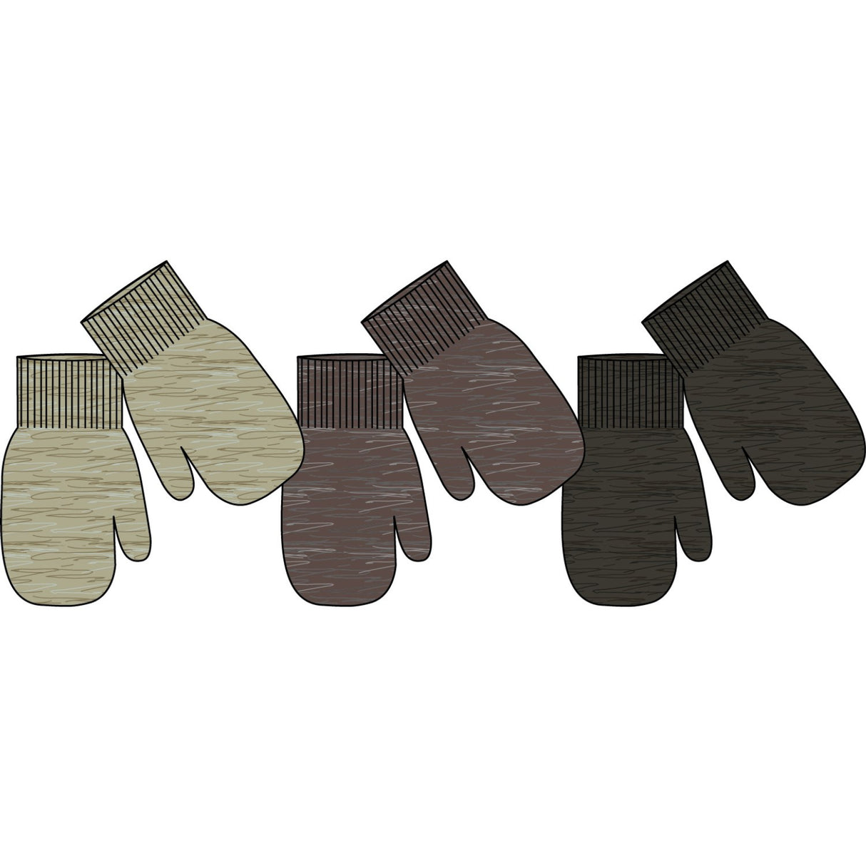 Mikk-Line Beige Melange-Melange Denver-Brown Melange Magic Votter 3-Pakning