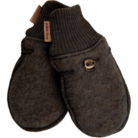 Mikk-Line Dark Brown Melange ullvotter