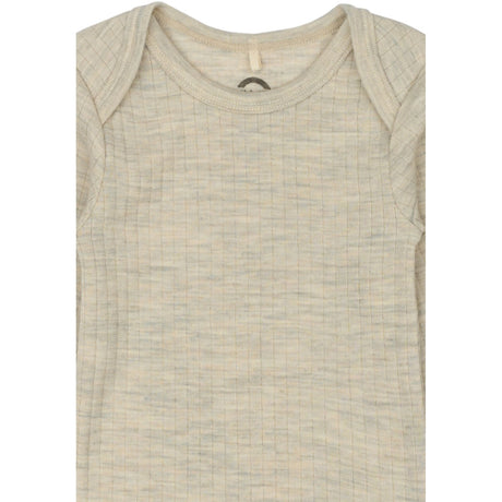 Mikk-Line Melange Offwhite Merino Ull Ls Body
