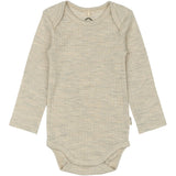 Mikk-Line Melange Offwhite Merino Ull Ls Body