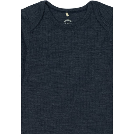 Mikk-Line Melange Blue Nights Merino Ull Ls Drakt