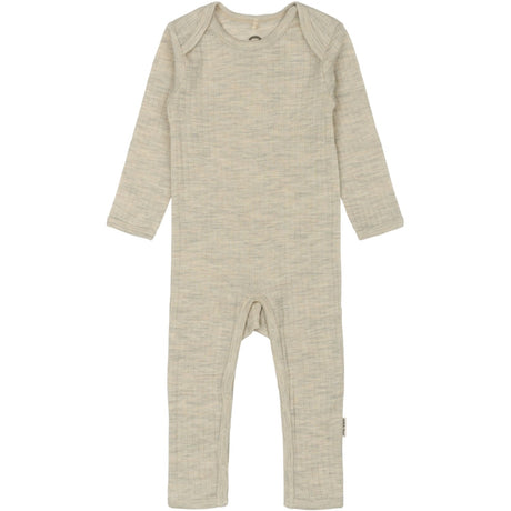 Mikk-Line Melange Offwhite Merino Ull Ls Drakt