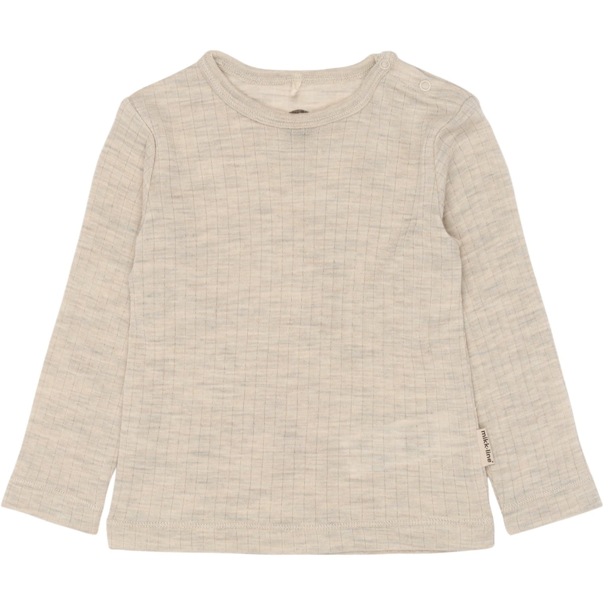 Mikk-Line Melange Offwhite Merino Ull Ls Topp