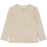 Mikk-Line Melange Offwhite Merino Ull Ls Topp