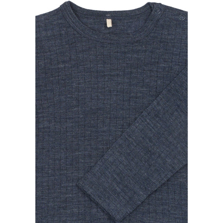 Mikk-Line Melange Blue Nights Merino Ull Ls Topp