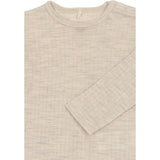 Mikk-Line Melange Offwhite Merino Ull Ls Topp