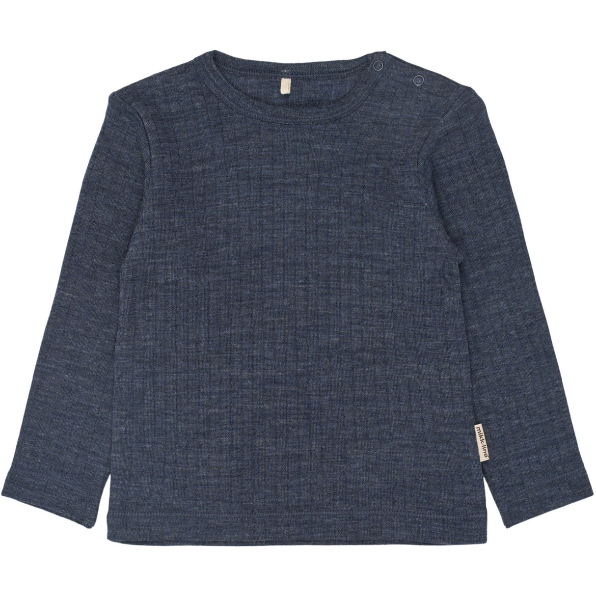 Mikk-Line Melange Blue Nights Merino Ull Ls Topp