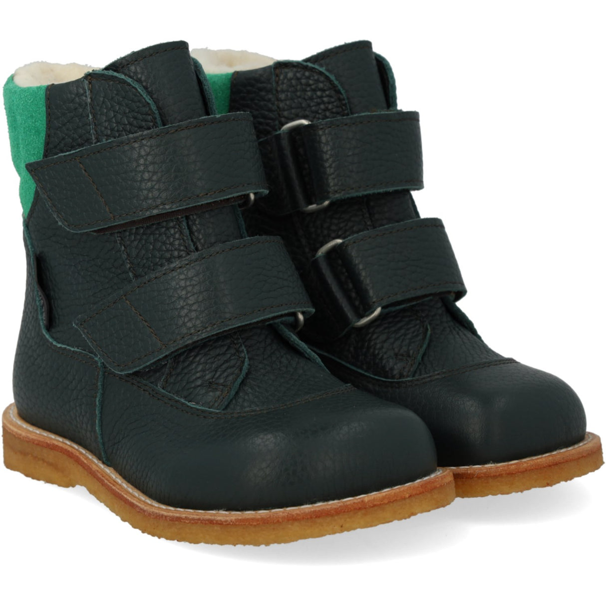 Angulus Deep Teal/Grass Green Tex-Støvle Med Borrelås