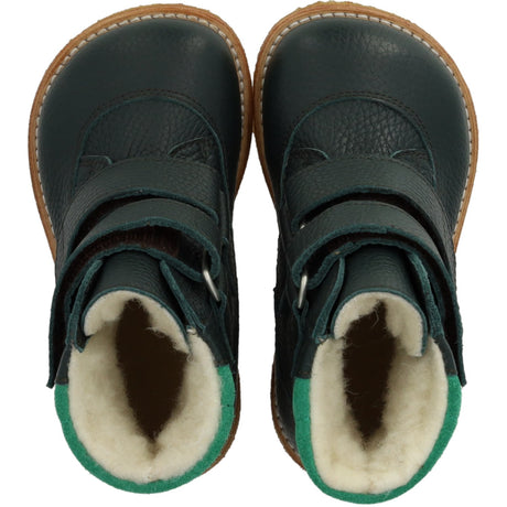 Angulus Deep Teal/Grass Green Tex-Støvle Med Borrelås