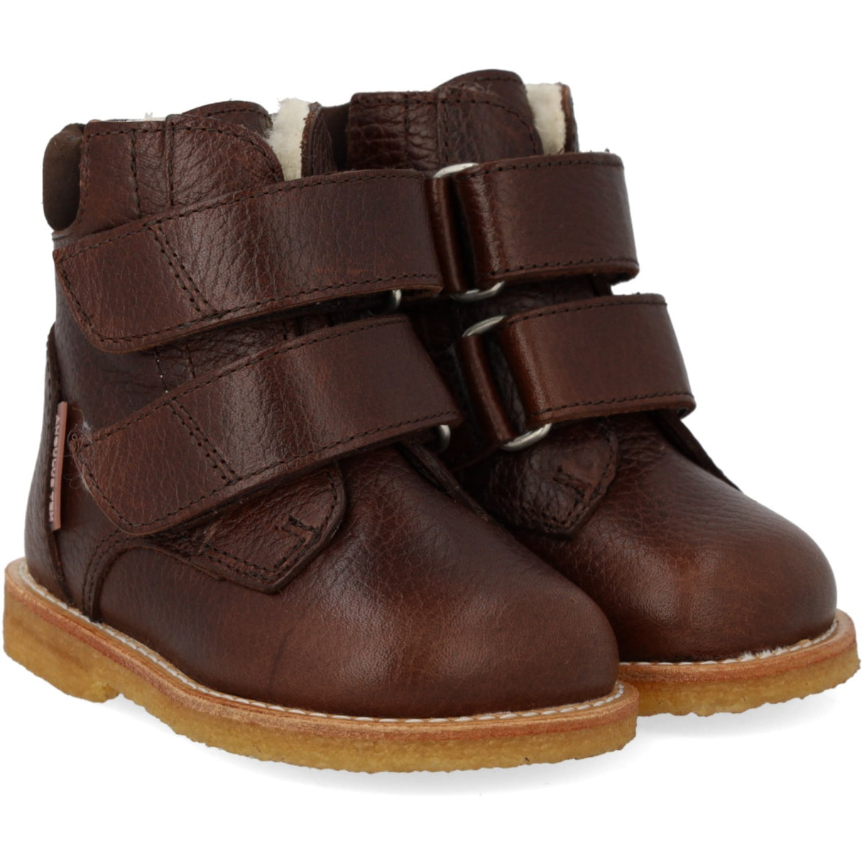 Angulus Dark Brown/Dark Brown Begynner Tex-Støvler Med Borrelåslukning