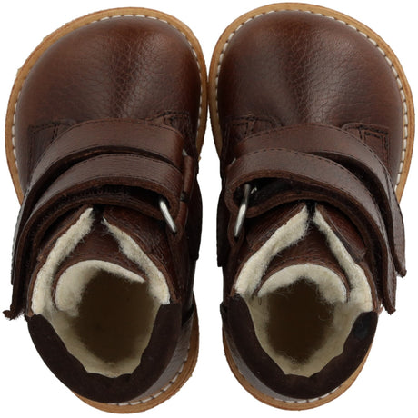 Angulus Dark Brown/Dark Brown Begynner Tex-Støvler Med Borrelåslukning