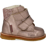 Angulus Rose Copper/Rose Glitter Tex-Støvle Med Glitter Og Borrelås
