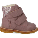 Angulus Faded Rose/Blossom Glitter Tex-Støvle Med Glitter Og Borrelås