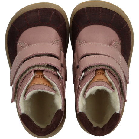 Angulus Aubergine/Faded Rose/Tan Begynner Tex-Støvle Med Kontraststikninger