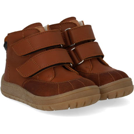 Angulus Cognac/Cognac/Tan Begynner Tex-Støvle Med Kontraststikninger