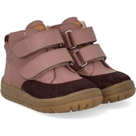 Angulus Aubergine/Faded Rose/Tan Begynner Tex-Støvle Med Kontraststikninger