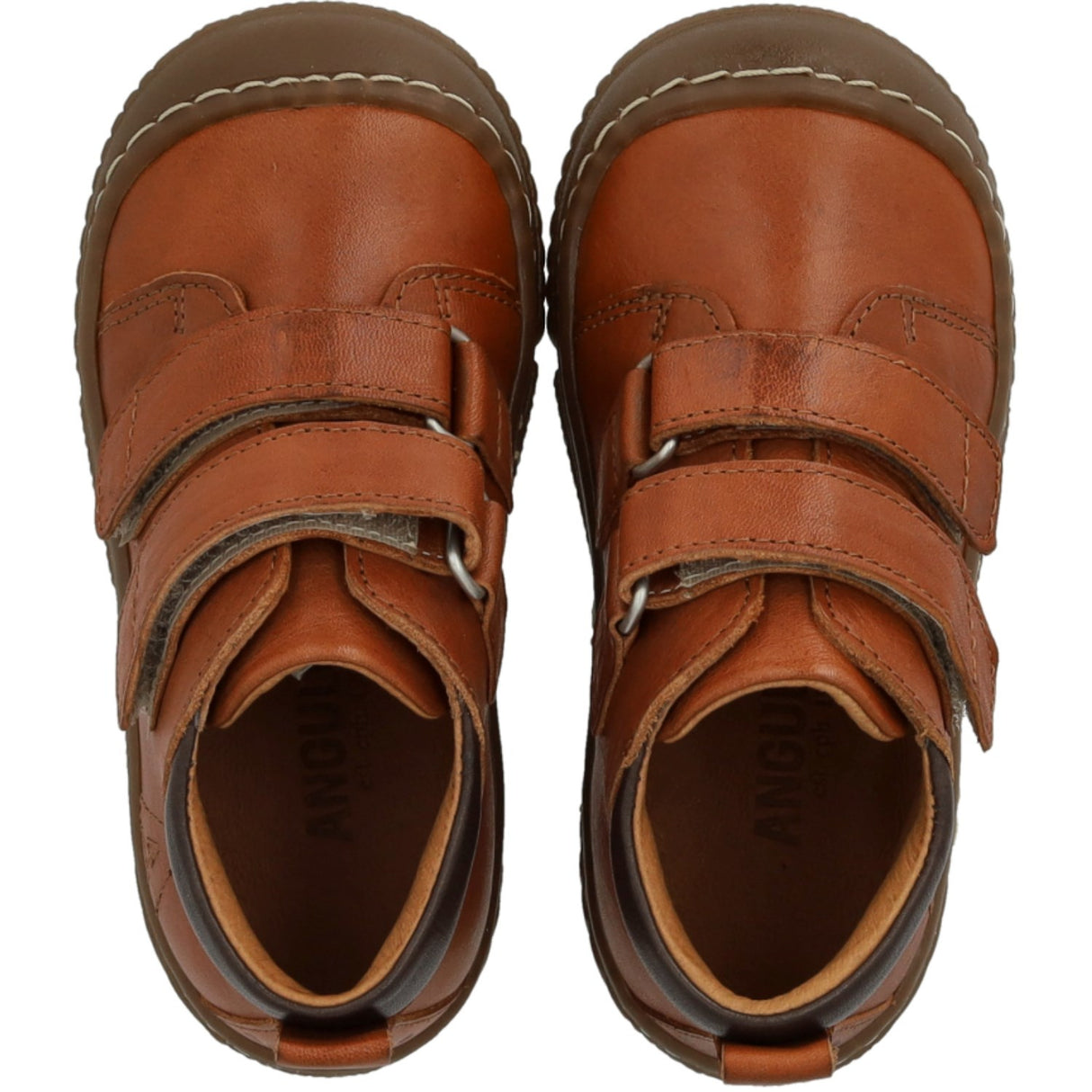 Angulus Cognac/Dark Brown Borrelås Støvler Med Forstærket Tå