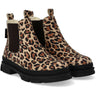 Angulus Beige Leo/Dark Brown Elastic Chunky Tex Chelsea Støvler