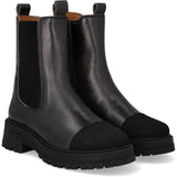 Angulus Black/Black Shine/Black Elastic Chelsea Støvler Med Tådetalje