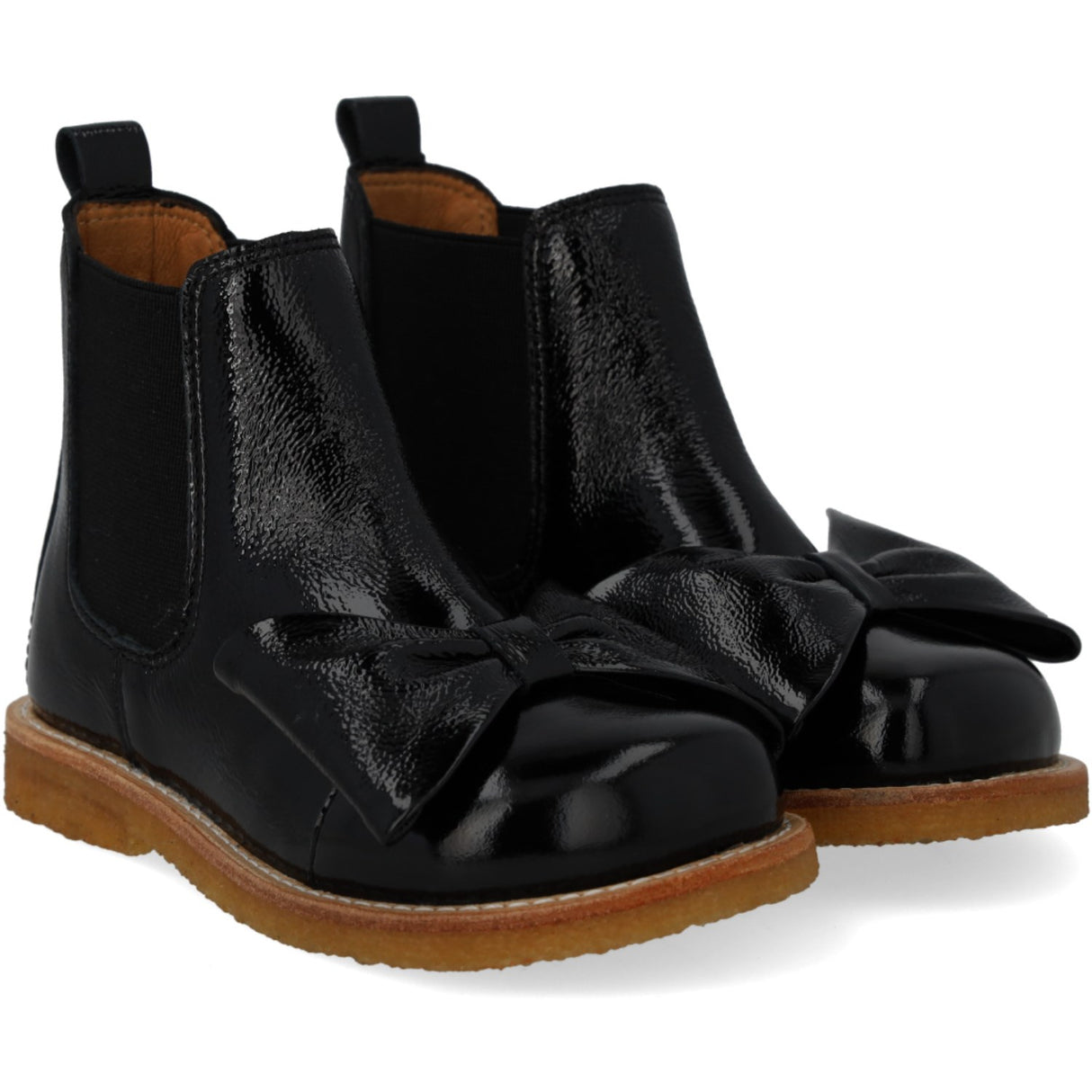 Angulus Black/Black Chelsea Støvler Med Bue