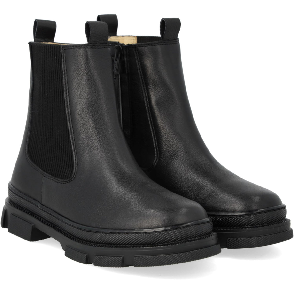 Angulus Black/Black Støvel Med Elastik Og Glidelås