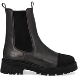 Angulus Black/Black Shine/Black Elastic Chelsea Støvler Med Tådetalje